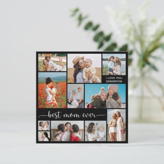 11フォトコラージュお最高の母さんグリーティングカード (スタンド正面)