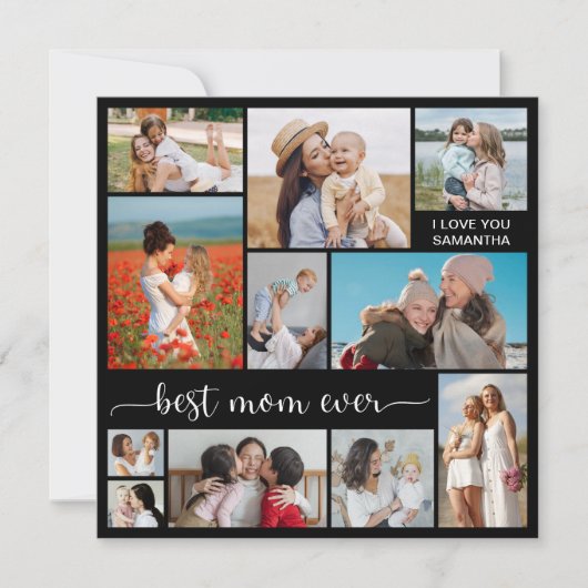 11フォトコラージュお最高の母さんグリーティングカード (正面)