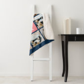 11フォトコラージュとビッグモノグラムブルーピーチ シェルパブランケット (インサイチュ)