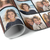 11フォトコラージュのパターン – カスタムグリッド ラッピングペーパー (ロールコーナー)