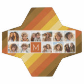 11フォトコラージュレトロストライプズ暖かいサンセットカラー サッカーボール (フラット)