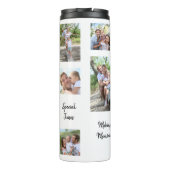 11フォトコラージュ家族ハッピー引用文白 タンブラー (裏面)