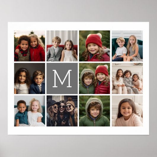 11フォトコラージュ工業用ボックスモノグラム ポスター (正面)