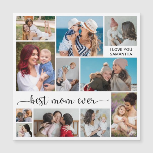 11フォトコラージュ最高のママーエバーマグネティックカード (正面)