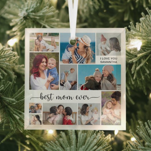 11フォトコラージュ最高のマー ガラスオーナメント (インサイチュ)