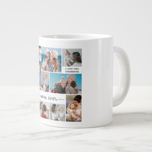 11フォトコラージュ最高のマー ジャンボコーヒーマグカップ (正面右)