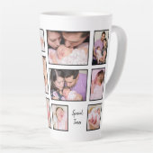 11フォトコラージュ楽しい瞬間と思い出 カフェラテマグ (右アングル)