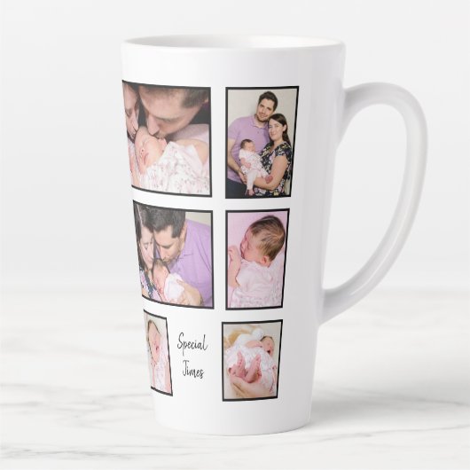 11フォトコラージュ楽しい瞬間と思い出 カフェラテマグ (右)