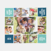 11フォトコラージュ父の日 フリースブランケット (正面(横))