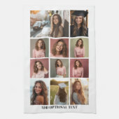 11フォトコラージュ – カスタム文字 – 白黒 キッチンタオル (縦)