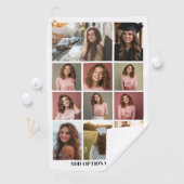 11フォトコラージュ – カスタム文字 – 白黒 ゴルフタオル (インサイチュ)