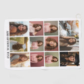 11フォトコラージュ – カスタム文字 – 白黒 ゴルフタオル (横)