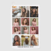 11フォトコラージュ – カスタム文字 – 白黒 ゴルフタオル (正面)