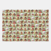 11フォトコラージュ – ホワイトグレーグリーンカラー ラッピングペーパーシート (正面3)