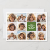 11フォトコラージュ – メリークリスマスレトロストライプ シーズンカード (正面)