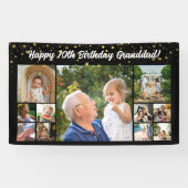 11フォトコラージュhappy birthday banner family gold 横断幕 (横)