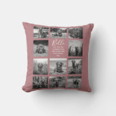 11フォトパーソナライズされたコラージュほこりっぽいバラ クッション (正面)