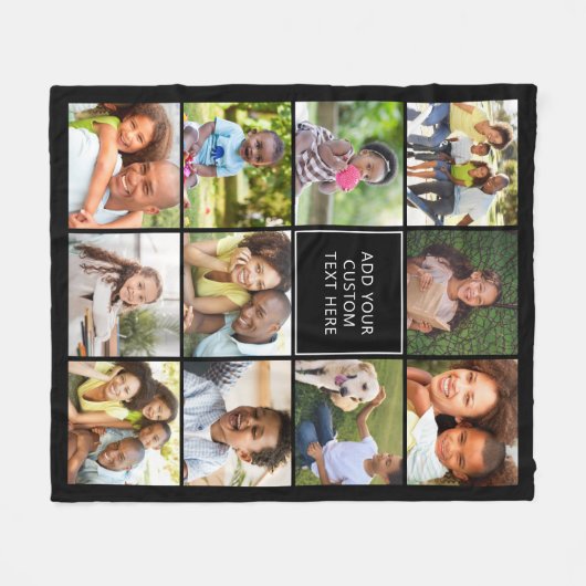 11フォトパーソナライズされたコラージュカスタムカラー フリースブランケット (正面(横))