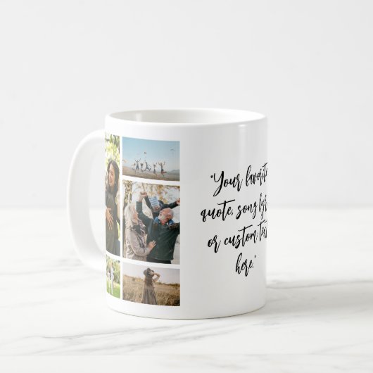 11フォトパーソナライズされたコラージュカスタム引用文 コーヒーマグカップ (正面左)