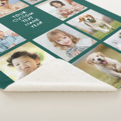 11フォトパーソナライズされたコラージュトレンディーエメラルドグリーン シェルパブランケット (3/4)