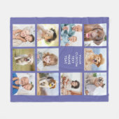 11フォトパーソナライズされたコラージュトレンディーペリウィンクル フリースブランケット (正面(横))