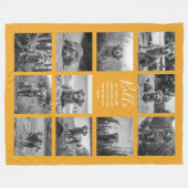 11フォトパーソナライズされたコラージュメルローイエロー フリースブランケット (正面(横))