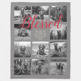 11フォトパーソナライズされたコラージュ賛美グレイ フリースブランケット