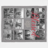 11フォトパーソナライズされたコラージュ賛美グレイ フリースブランケット (正面(横))