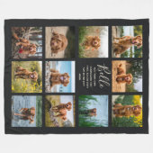 11フォトパーソナライズされたコラージュ黒 フリースブランケット (正面(横))