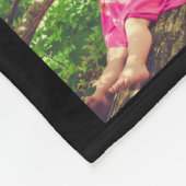 11フォトモダンコラージュ家族ラブ引用文ブラック フリースブランケット (角)