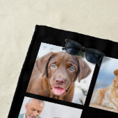 11フォトモダンコラージュ黒パーソナライズされた色 ビーチタオル (インサイチュ)