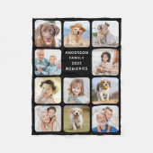 11フォトモダンコラージュ黒パーソナライズされた色 フリースブランケット (正面)