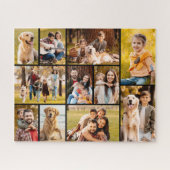 11フォトユニークコラージミニマリストシンプルブラック ジグソーパズル (横)