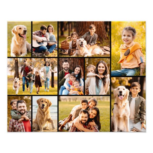 11フォトユニークコラージミニマリストシンプルブラック フォトプリント (正面)