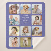 11モダンパーソナライズされた枚のコラージュのペリウィンクル シェルパブランケット (正面)