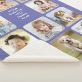 11モダンパーソナライズされた枚のコラージュのペリウィンクル シェルパブランケット (3/4)