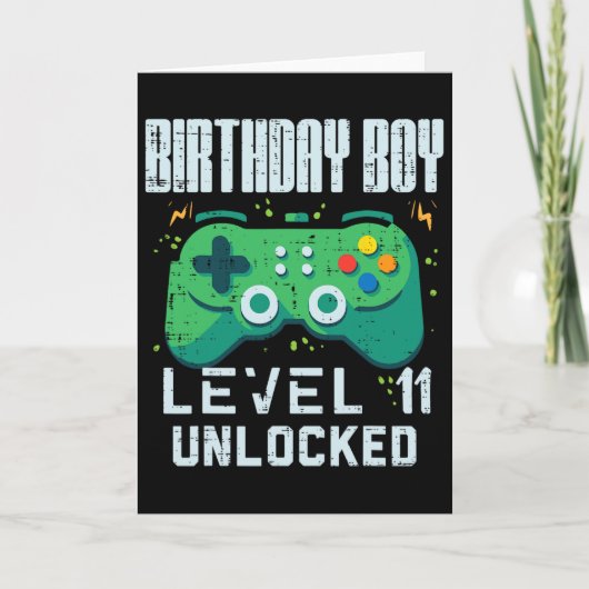 11レベルアンロックゲーマーコントローラー 誕生日男の子 カード (正面)