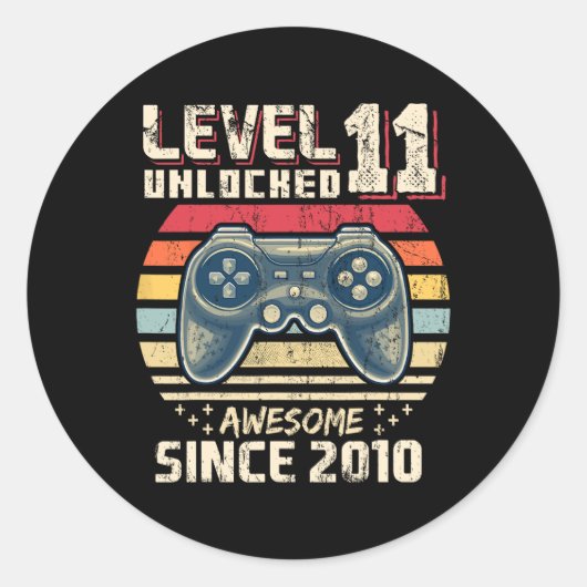 11ロック解除素晴らし2010ビデオゲーム11誕生日 ラウンドシール (正面)