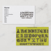 11世紀アルファベットの名刺 名刺 (正面/裏面)