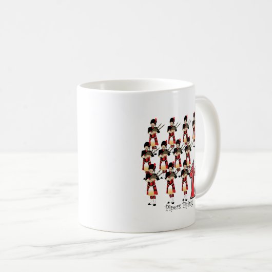 11人のパイパーの配管 コーヒーマグカップ (正面右)