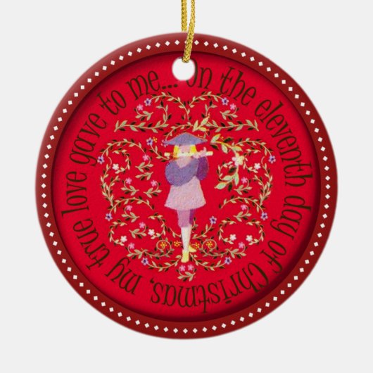 11人のパイパーの配管 セラミックオーナメント (正面)