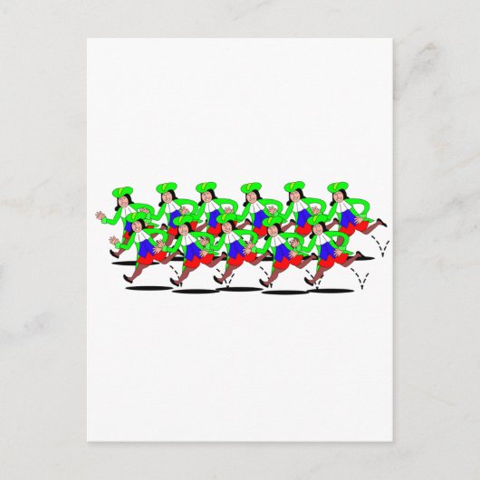 11人の領主が跳び上がる ポストカード (正面)