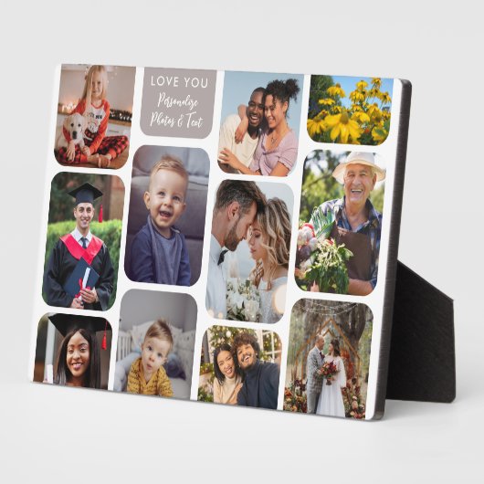 11個の写真をモダンシックエレガントラブ フォトプラーク (側面)