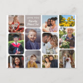 11個の写真をモダンシックエレガントラブ ポストカード (正面)