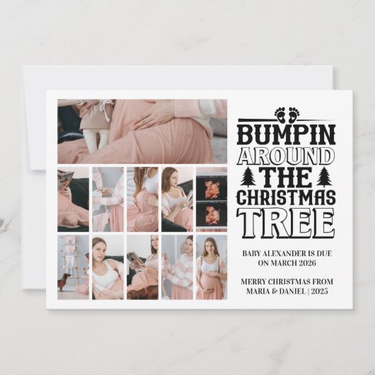 11写真クリスマスツリー妊娠のお知らせ シーズンカード (正面)
