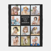 11写真パーソナライズされたコラージュ家族ペット犬 フリースブランケット (正面)