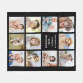 11写真パーソナライズされたコラージュ家族ペット犬 フリースブランケット (正面(横))