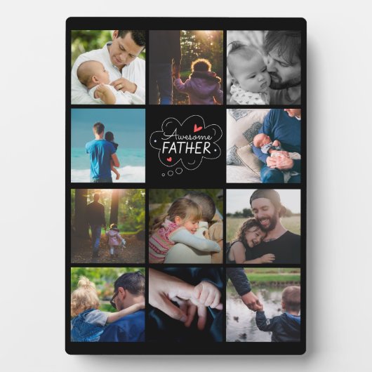11写真パーソナライズされたコラージュ最高のパパ・エバーギフト フォトプラーク (正面)