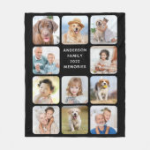 11写真パーソナライズされたコラージュ独自の作成 フリースブランケット (正面)