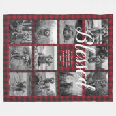 11写真パーソナライズされたコラージュ赤賛美プライド フリースブランケット (正面(横))